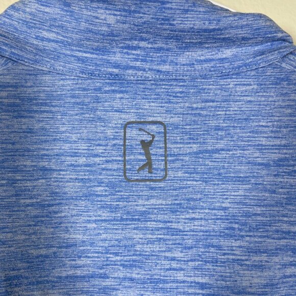 PGA Tour Men's Long Sleeve 1/4 Zip Light Blue Pullover Golf Shirt Large! - Picture 4 of 5